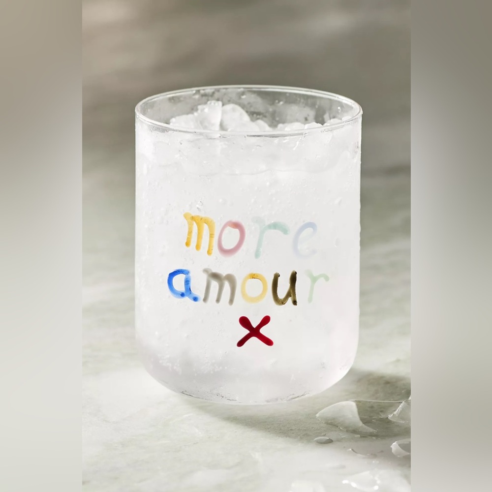 Anthropologie LOVE NOTES JUICE GLASS
Style No.  4531340150246 MORE AMOUR